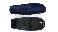 Royal Enfield GT and Interceptor 650 Blue Genuine Leather Dual Seat D18 - SPAREZO